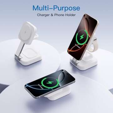 2025 Magnetic Foldable 3-in-1 Charger, Wireless Charger Station, Travel for iPhone 16 15 14 13 12 Pr...