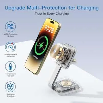 2025 Magnetic Foldable 3-in-1 Charger, Wireless Charger Station, Travel for iPhone 16 15 14 13 12 Pro Max Plus, Charger Holder for Apple Watch Series and Air pod 4 3 2 Pro, Gift for Men/Women(White)