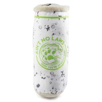 Haute Diggity Dog White Paw Lickety Lime Plush Dog Toy with Squeaker