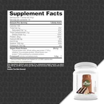 NutraBio Vegan Protein Powder 20G – German Chocolate Cake