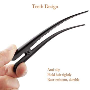 Large Long Alligator Hair Clips for Styling Salon Sectioning, GLAMFIELDS 5 inch Rust-Proof Durable N...