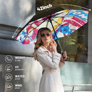 SY COMPACT Travel Umbrella Windproof Automatic Umbrellas Small Compact UV Sun Protection Factory Out...