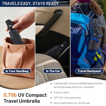 SY Compact Travel Umbrella Windproof Automatic UV Protection