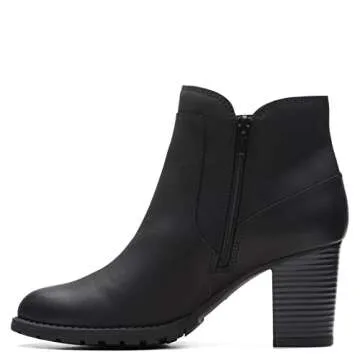 Clarks Verona Step Fashion Boot for Women in Black Leather
