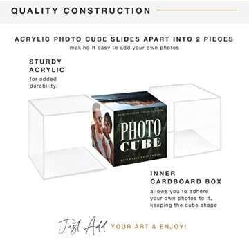 MCS 3.25x3.25 Inch Clear Plastic 6 Sided Photo Cube 4-Pack, Clear (65750)