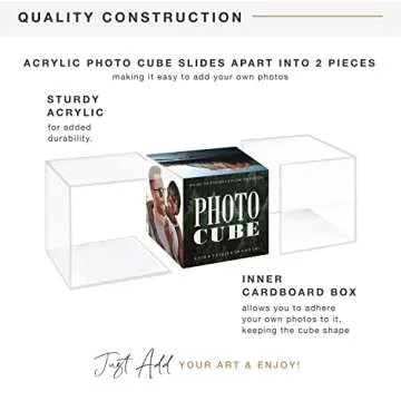 MCS 3.25x3.25 Inch Clear Plastic 6 Sided Photo Cube 4-Pack, Clear (65750)