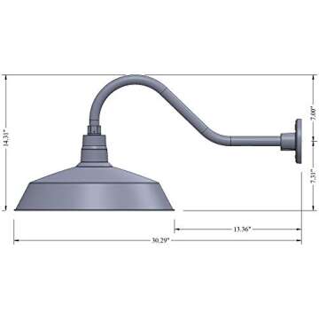 Stylish 17in Gooseneck Barn Light Fixture for Outdoors