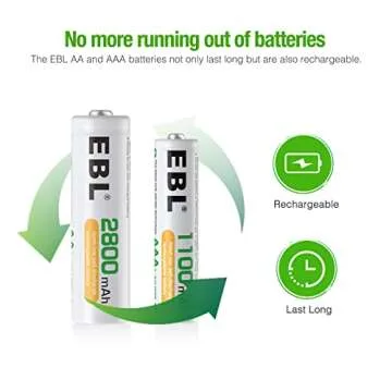 EBL Purple Super Power Battery Box Include : 12 AA Batteries + 8 AAA Batteries +2pcs C/D Adapters