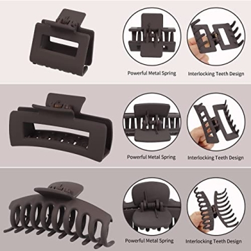 12 Pack Stylish Large Claw Clips for Thick Hair