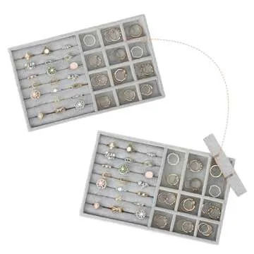 Fixwal Stackable Jewelry Trays Set of 4 for Organized Storage