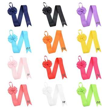 12PCS Colorful Hair Bow Holder Organizer for Girls and Women