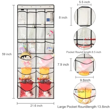 TidyMaster Extra Large Over Door Shoe Organizer - 12+6 Pockets