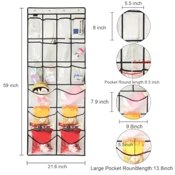 TidyMaster Extra Large Over Door Shoe Organizer - 12+6 Pockets