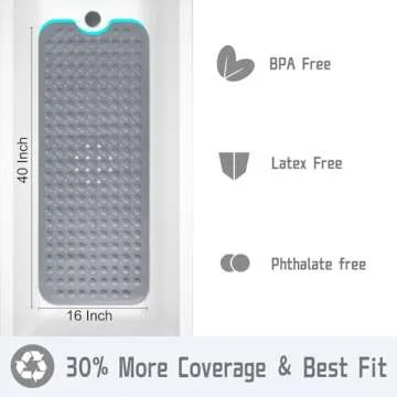 Yimobra Non-Slip Shower Mat 40x16 with Suction Cups