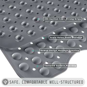 Yimobra Non-Slip Shower Mat 40x16 with Suction Cups