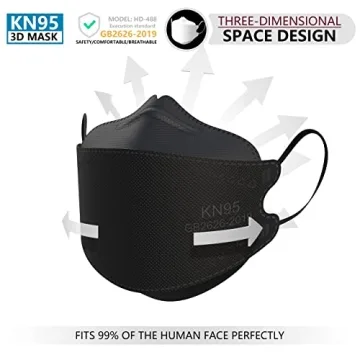 KIMARS KN95 Face Masks - 100 Pack of Black Masks