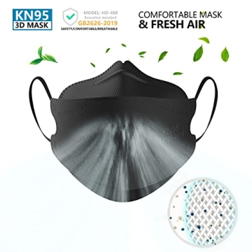 KIMARS KN95 Face Masks - 100 Pack of Black Masks