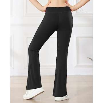 STELLE Girl's Flare Leggings – Soft, Stretchy Bootcut Pants for Active Kids