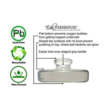 Premium Hand-Crafted Glass Fermentation Weights with Easy Handle for Wide Mouth Mason Jar Fermenting Sauerkraut, Pickles, Kimchi and More Home Fermented Foods 6pck New & Improved 7.1oz