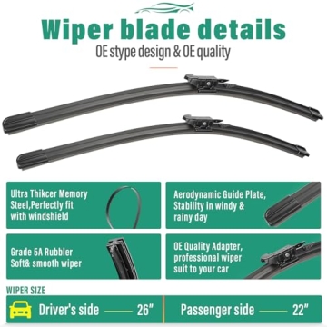 26-22-11" Windshield Wiper Blades for Ford Explorer