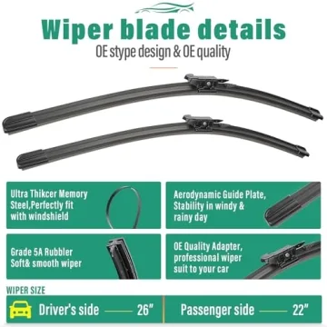 26-22-11" Windshield Wiper Blades for Ford Explorer