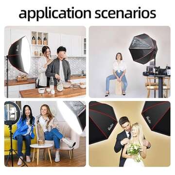 Shirtal Softbox Lighting Kit,37" Octangle Softbox Photography Lighting Kit with 110W 2700-6500K 11000Lux Dimmable LED Prismatic Lamp and Remote Control,Photo Studio Soft Box Lights for Video Recording
