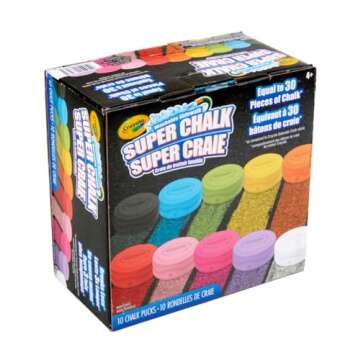 Crayola Washable Sidewalk Chalk for Kids, Long Lasting Super Chalk Set, Outdoor Chalk, 10 Assorted Colors