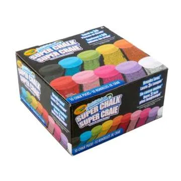 Crayola Washable Sidewalk Chalk for Kids, Long Lasting Super Chalk Set, Outdoor Chalk, 10 Assorted Colors