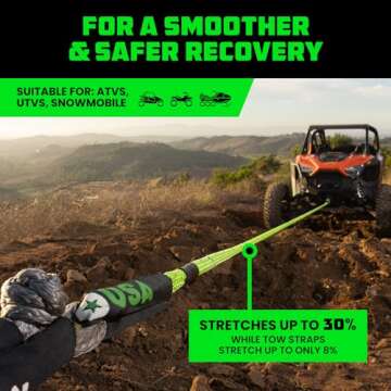 Rhino USA Kinetic Recovery Tow Rope - Heavy Duty & Reliable