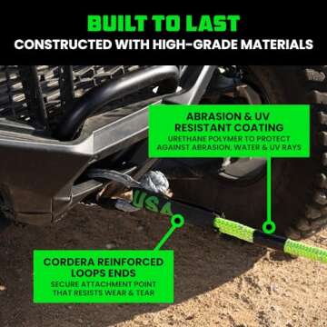 Rhino USA Kinetic Recovery Tow Rope - Heavy Duty & Reliable