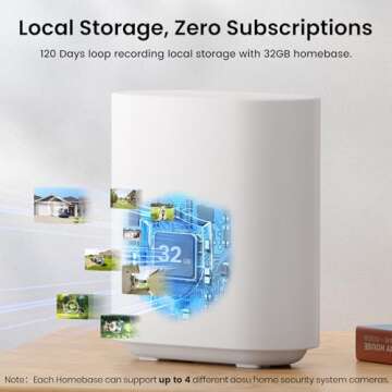 AOSU Solar Security Cameras Wireless Outdoor, 2K QHD Home Security System, 2 Cameras Kit with 166° ...