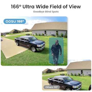 AOSU Solar Security Cameras Wireless Outdoor, 2K QHD Home Security System, 2 Cameras Kit with 166° Ultra-Wide View, Forever Power, Spotlight Camera, 32G Local Storage, No Monthly Fee