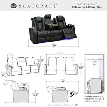 Luxurious Seatcraft Anthem Home Theater Seating - Power Recline