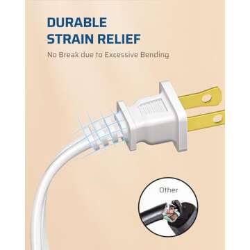 DEWENWILS 3 Foot Indoor Extension Cord with 3 Outlets