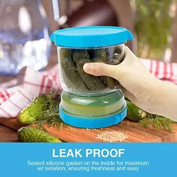 SOPHICO Pickle Jar with Strainer - Leakproof and Functional