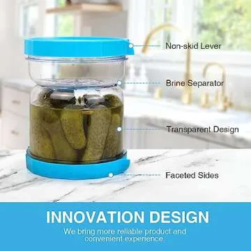 SOPHICO Pickle Jar with Strainer - Leakproof and Functional