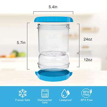 SOPHICO Pickle Jar with Strainer - Leakproof and Functional