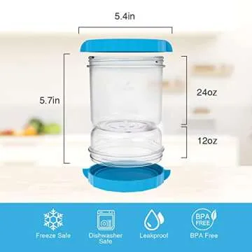 SOPHICO Pickle Jar with Strainer - Leakproof and Functional