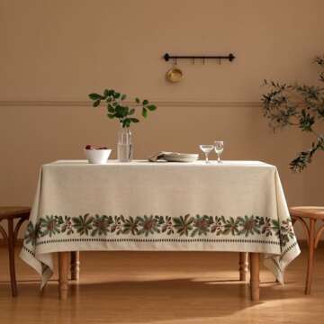 ISAENNE Christmas Tablecloth for Rectangle Tables - Elegant Design