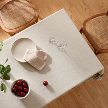ISAENNE Christmas Tablecloth for Rectangle Tables - Elegant Design