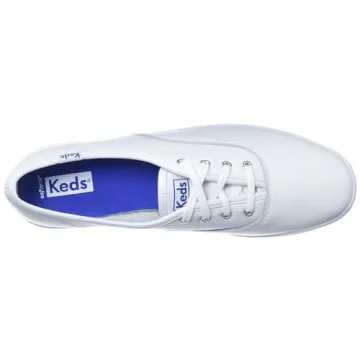 Keds Women's Champion Lace Up Sneakers White Leather X-Wide