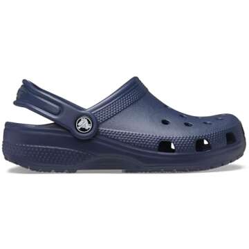 Crocs Kids' Classic Clog - Navy, Size 2 Little Kid