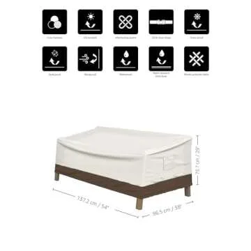 Amazon Basics 2 Seater Outdoor Patio Deep Lounge Sofa Cover, Beige/Tan