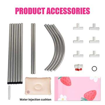 Portable Folding Bathtub Soaking Bath Tub, Separate Family Bathroom SPA Tub for Adult, BDL Freestanding Bathtub for Shower Stall,Thickening with Thermal Foam to Keep Temperature (Strawberry)