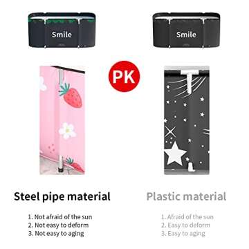 Portable Folding Bathtub Soaking Bath Tub, Separate Family Bathroom SPA Tub for Adult, BDL Freestanding Bathtub for Shower Stall,Thickening with Thermal Foam to Keep Temperature (Strawberry)