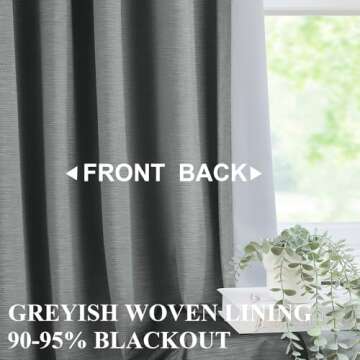 Vision Home Dark Grey Velvet Pinch Pleated Blackout Curtains for Luxurious Home Décor 40"Wx84"