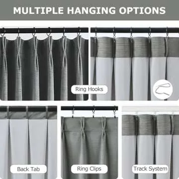 Vision Home Dark Grey Velvet Blackout Curtains 40"Wx84"