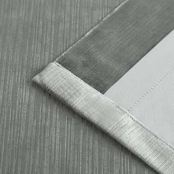 Vision Home Dark Grey Velvet Blackout Curtains 40"Wx84"