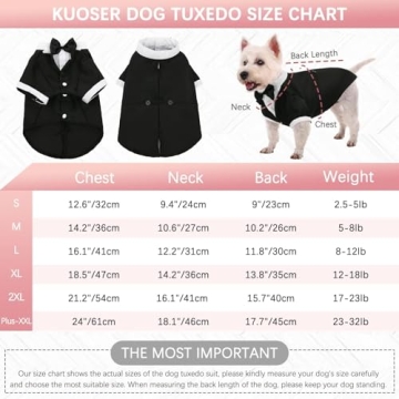 Stylish Kuoser Dog Tuxedo for Weddings and Parties