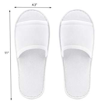Frcctre 20 Pairs Disposable Slippers - Open Toe Comfortable Cotton Spa Slippers